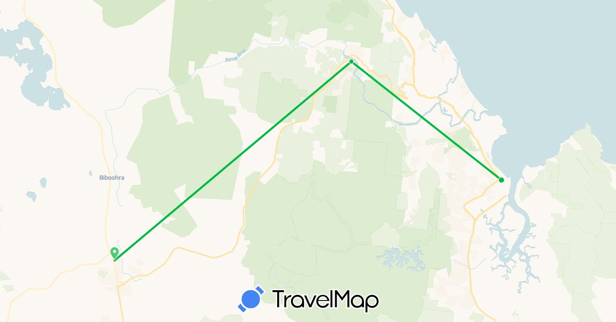 TravelMap itinerary: bus in Australia (Oceania)